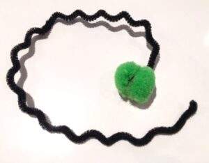 DIY Cat Toy pipe cleaner and pompom completed